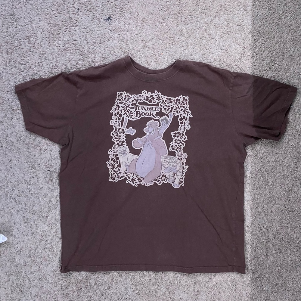 Disney “The Jungle Book” Baloo and Mowgli Brown Shirt Size 2XL (Heavy Quality)